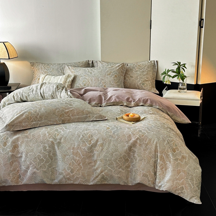 91家纺网 家纺一手货源 找家纺 涵宸家纺 2024新款亲肤全棉磨毛印花四件套--芬兰系列 繁花