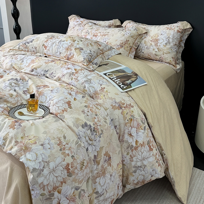 91家纺网 家纺一手货源 找家纺 2024新款A类全棉磨毛数码印花系列四件套 曲艺芳华