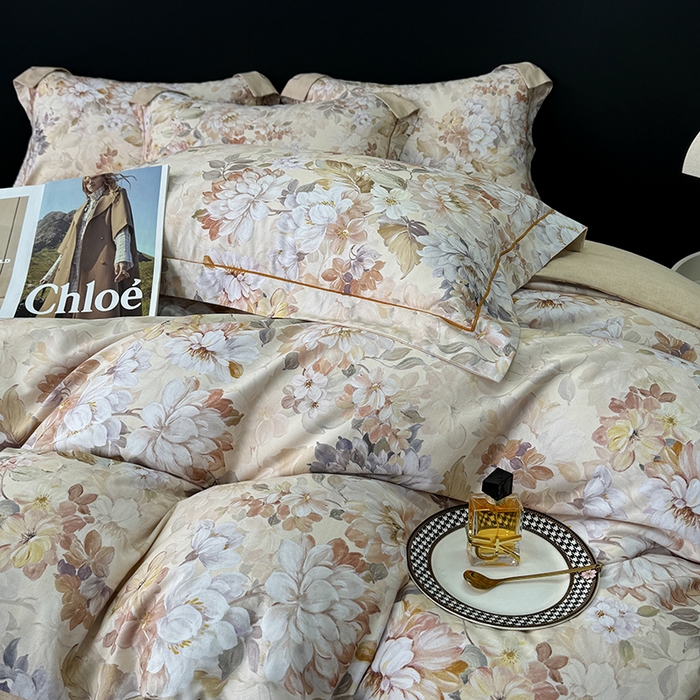 91家纺网 家纺一手货源 找家纺 2024新款A类全棉磨毛数码印花系列四件套 曲艺芳华