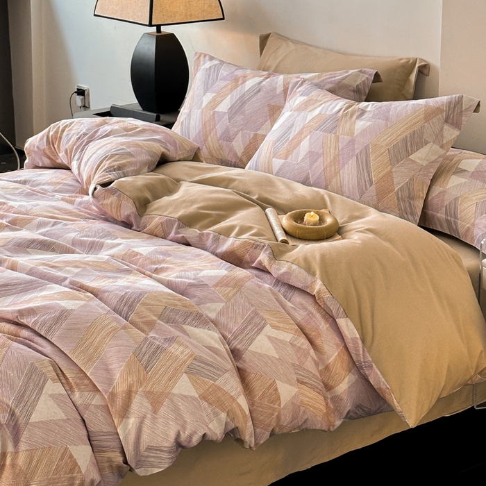 91家纺网 家纺一手货源 找家纺 涵宸家纺 2024新款亲肤全棉磨毛印花四件套--芬兰系列 圣托里尼