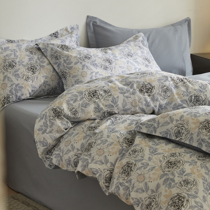 91家纺网 家纺一手货源 找家纺 涵宸家纺 2024新款亲肤全棉磨毛印花四件套--芬兰系列 月下蔷薇