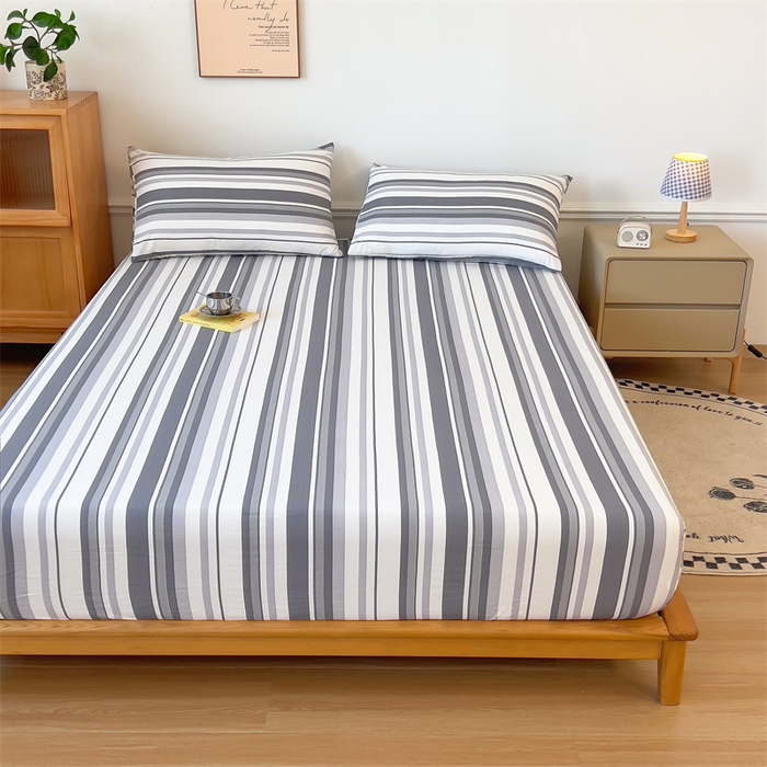 91家纺网 家纺一手货源 找家纺 多品 2024新款水洗棉皱皱纱单品床笠 墨尔本