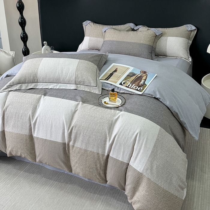 91家纺网 家纺一手货源 找家纺 2024新款A类全棉磨毛数码印花系列四件套 杰弗里黄灰