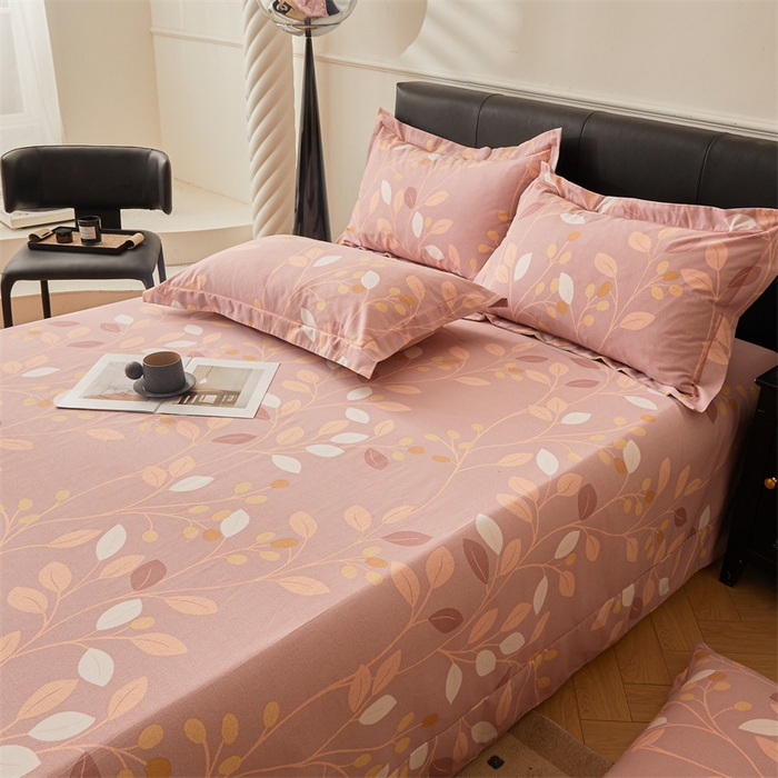 91家纺网 家纺一手货源 找家纺 缦彩 （支持一件定制）2024新款全棉被套加厚生态磨毛学生单被套纯棉被罩 温温晨语-粉