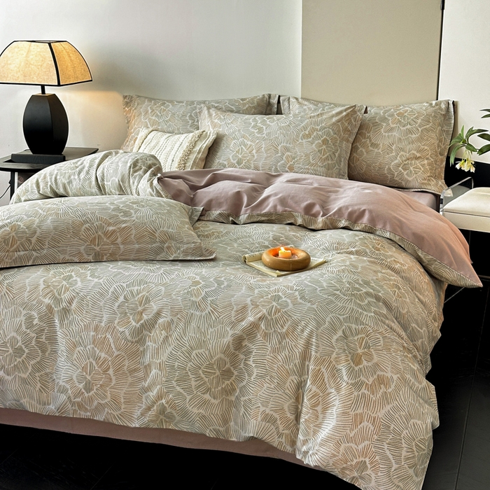 91家纺网 家纺一手货源 找家纺 涵宸家纺 2024新款亲肤全棉磨毛印花四件套--芬兰系列 繁花