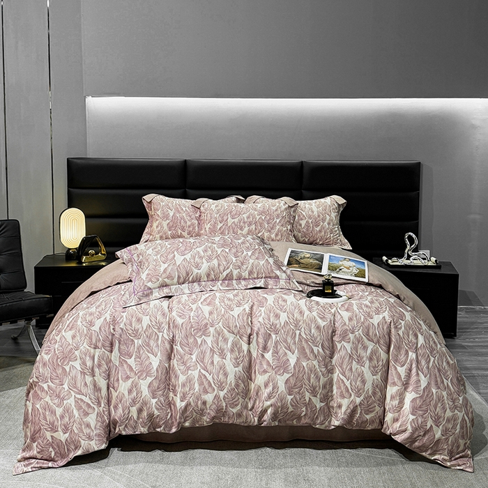 91家纺网 家纺一手货源 找家纺 2024新款A类全棉磨毛数码印花系列四件套 如伊咖