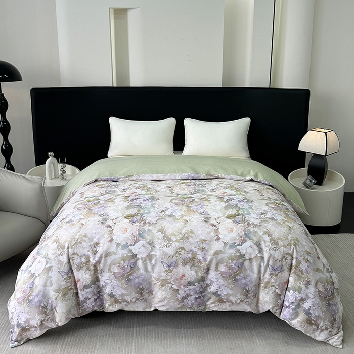 91家纺网 家纺一手货源 找家纺 2024新款A类全棉磨毛数码印花系列单被套 云慕黄