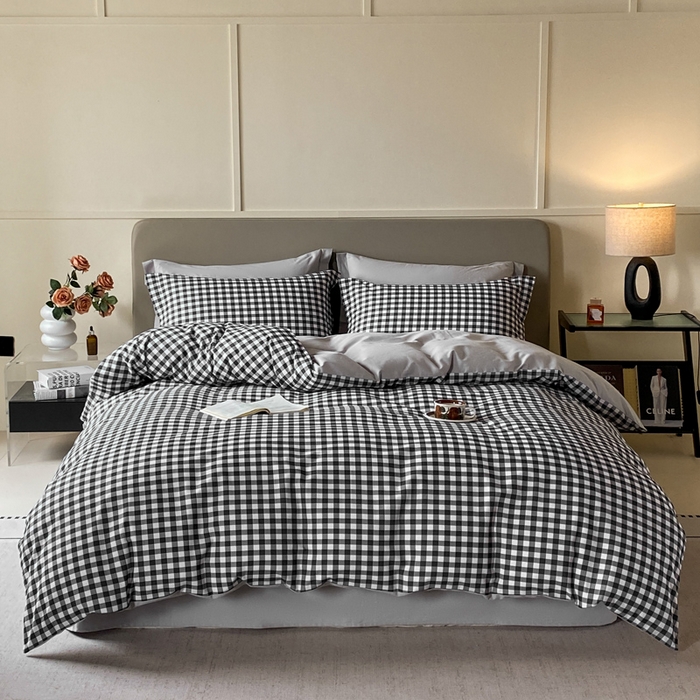 91家纺网 家纺一手货源 找家纺 涵宸家纺 2024新款亲肤全棉磨毛印花四件套--芬兰系列 简兮灰