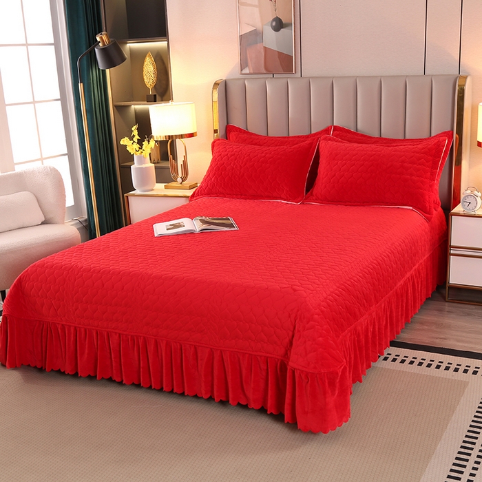 91家纺网 家纺一手货源 找家纺 芸锦豪 2024新款宝宝绒床盖 红色