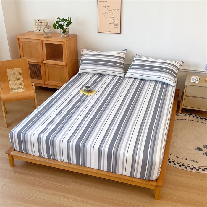 91家纺网 家纺一手货源 找家纺 多品 2024新款水洗棉皱皱纱单品床笠 墨尔本