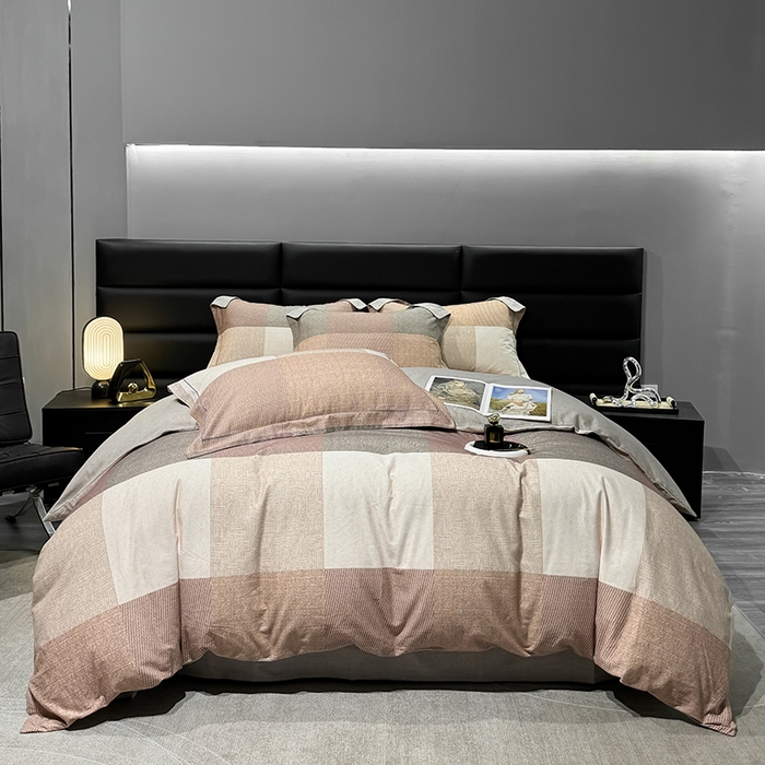 91家纺网 家纺一手货源 找家纺 2024新款A类全棉磨毛数码印花系列四件套 杰弗里咖