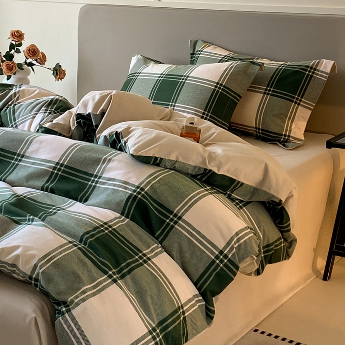 91家纺网 家纺一手货源 找家纺 涵宸家纺 2024新款亲肤全棉磨毛印花四件套--芬兰系列 半山松石