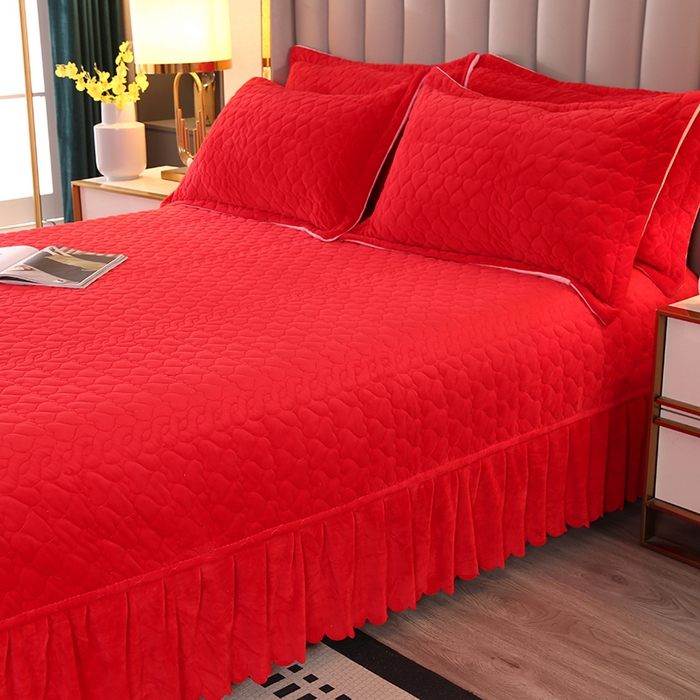 91家纺网 家纺一手货源 找家纺 芸锦豪 2024新款宝宝绒床盖 红色