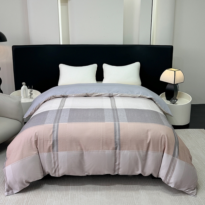 91家纺网 家纺一手货源 找家纺 2024新款A类全棉磨毛数码印花系列四件套 彼斯堡咖