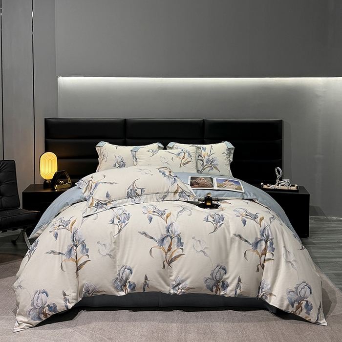 91家纺网 家纺一手货源 找家纺 2024新款A类全棉磨毛数码印花系列四件套 思瑾