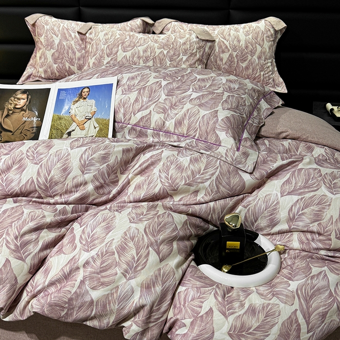 91家纺网 家纺一手货源 找家纺 2024新款A类全棉磨毛数码印花系列四件套 如伊咖