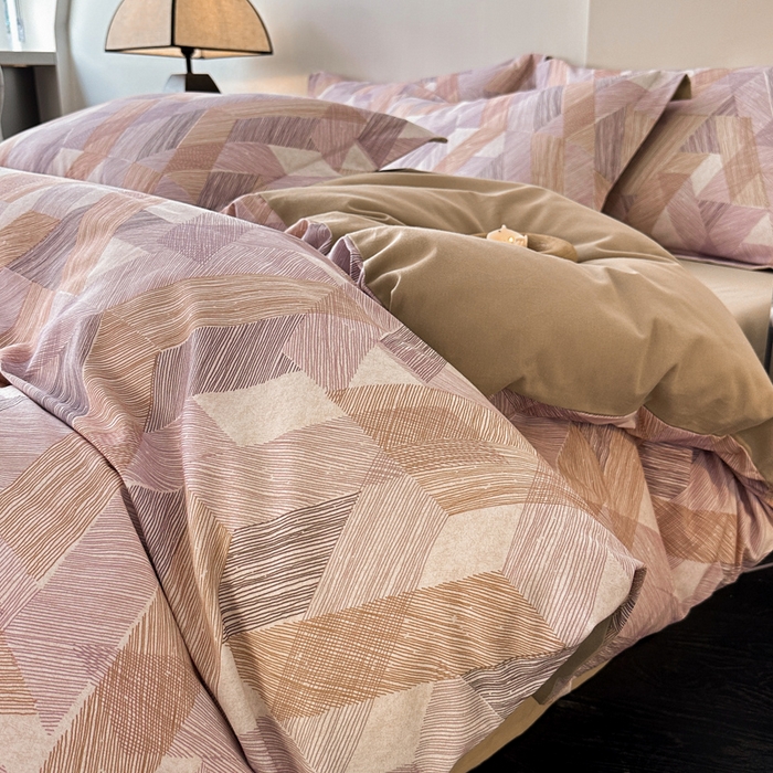 91家纺网 家纺一手货源 找家纺 涵宸家纺 2024新款亲肤全棉磨毛印花四件套--芬兰系列 圣托里尼