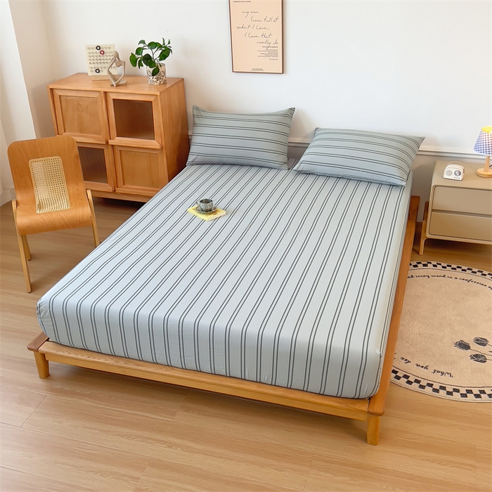 91家纺网 家纺一手货源 找家纺 多品 2024新款水洗棉皱皱纱单品床笠 律动