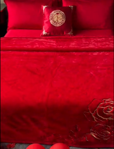 91家纺网 家纺一手货源 找家纺 2024新款仿皮草兔绒精品绣花毛毯毯子 幸福花海