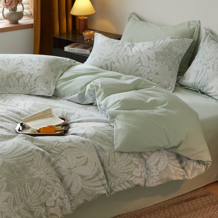 91家纺网 家纺一手货源 找家纺 涵宸家纺 2024新款亲肤全棉磨毛印花四件套--芬兰系列 热带雨林