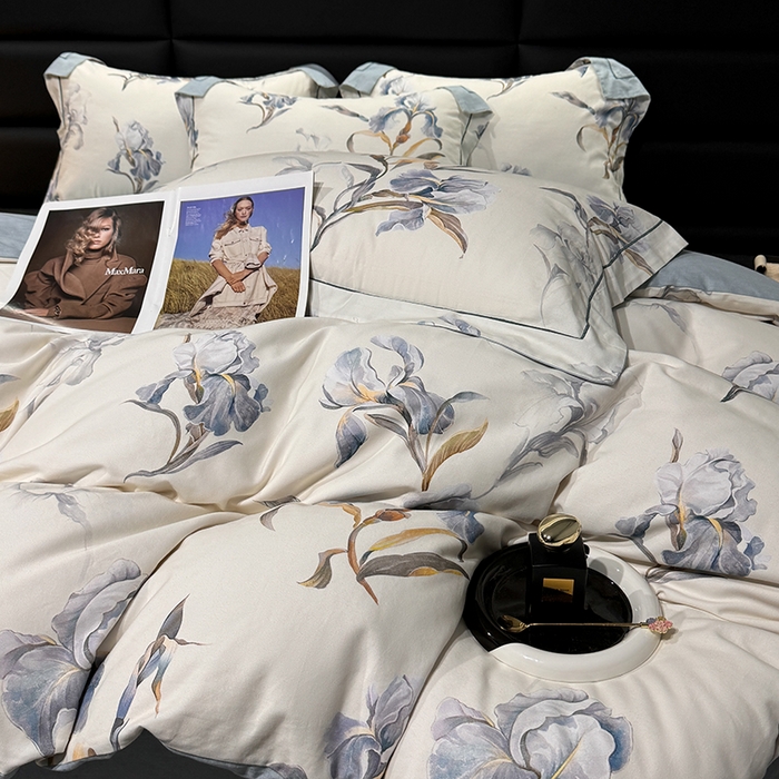 91家纺网 家纺一手货源 找家纺 2024新款A类全棉磨毛数码印花系列四件套 思瑾