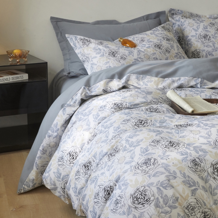 91家纺网 家纺一手货源 找家纺 涵宸家纺 2024新款亲肤全棉磨毛印花四件套--芬兰系列 月下蔷薇