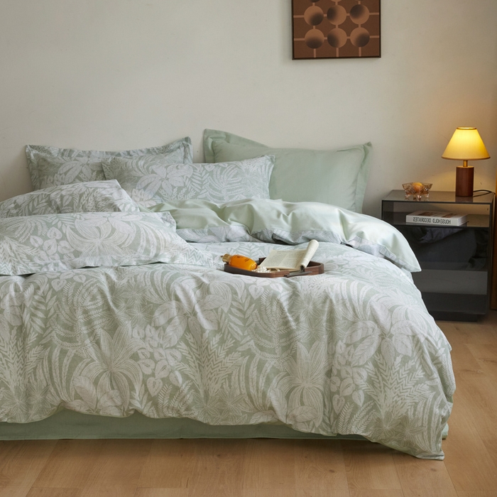 91家纺网 家纺一手货源 找家纺 涵宸家纺 2024新款亲肤全棉磨毛印花四件套--芬兰系列 热带雨林