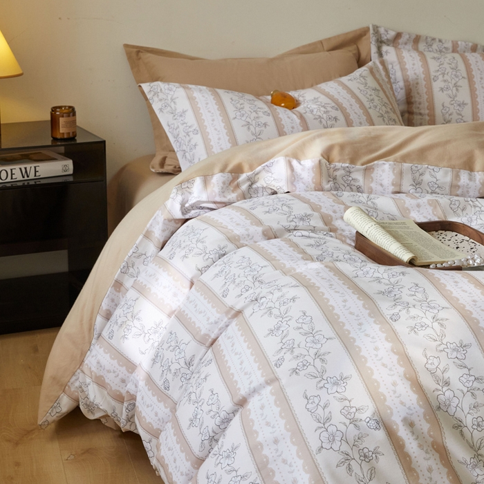 91家纺网 家纺一手货源 找家纺 涵宸家纺 2024新款亲肤全棉磨毛印花四件套--芬兰系列 1春晴