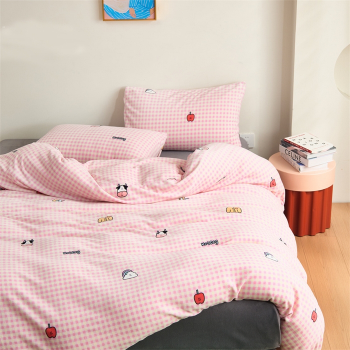 91家纺网 家纺一手货源 找家纺 呗旺鹿 2024新款小红书爆款牛奶绒印花四件套 小可爱