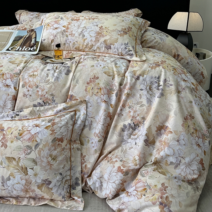 91家纺网 家纺一手货源 找家纺 2024新款A类全棉磨毛数码印花系列四件套 曲艺芳华