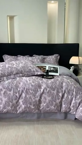 91家纺网 家纺一手货源 找家纺 2024新款A类全棉磨毛数码印花系列四件套 如伊咖