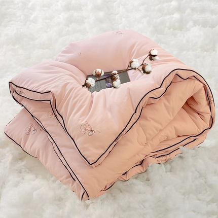 91家纺网 家纺一手货源 找家纺 默忆 2025新款亲肤雪绒棉保暖被芯立体棉冬被被子春秋被 雪棉朵朵-嫣红