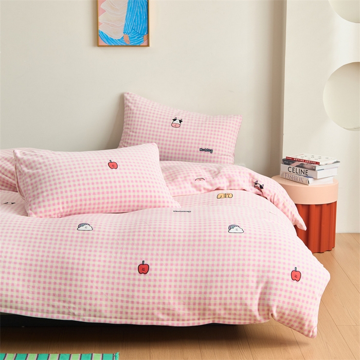 91家纺网 家纺一手货源 找家纺 呗旺鹿 2024新款小红书爆款牛奶绒印花四件套 小可爱