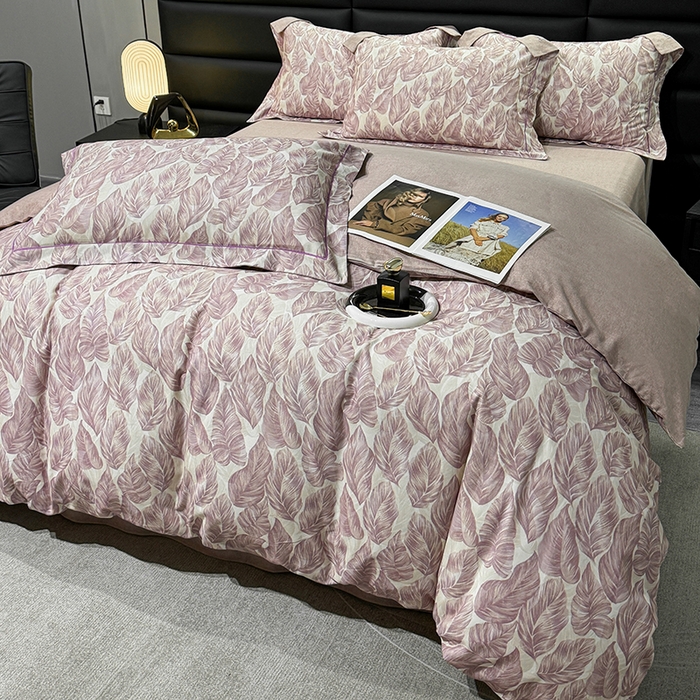 91家纺网 家纺一手货源 找家纺 2024新款A类全棉磨毛数码印花系列四件套 如伊咖