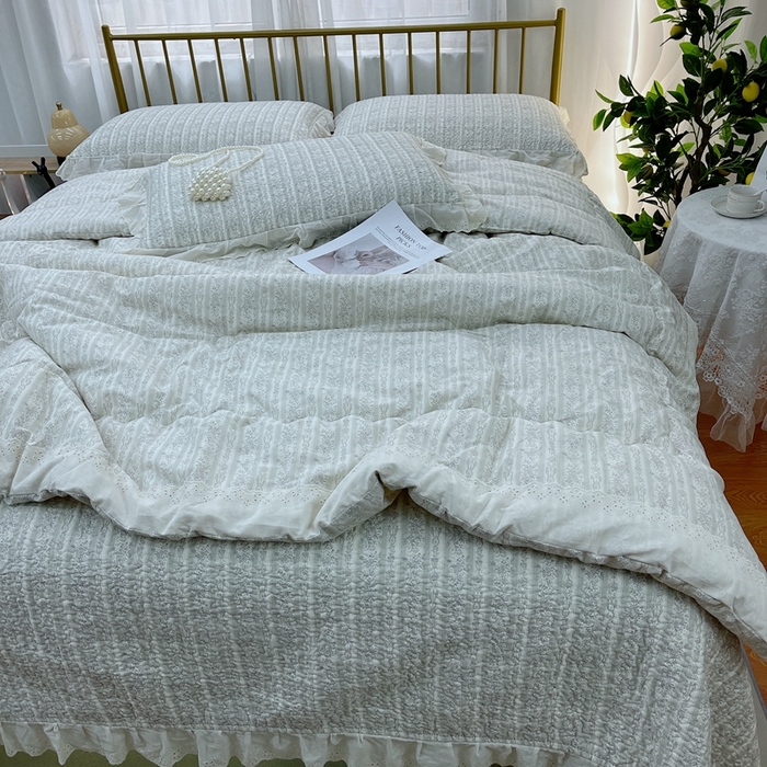 91家纺网 家纺一手货源 找家纺 暖居 2024新款春秋被床盖四件套 伊甸园