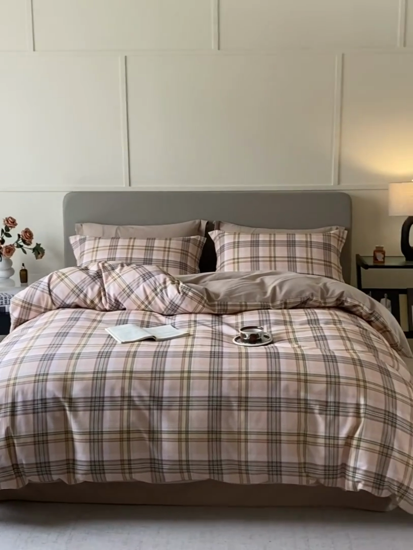 91家纺网 家纺一手货源 找家纺 涵宸家纺 2024新款亲肤全棉磨毛印花四件套--芬兰系列 冻柠茶