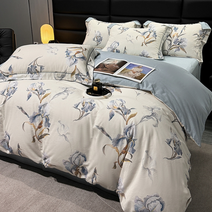 91家纺网 家纺一手货源 找家纺 2024新款A类全棉磨毛数码印花系列四件套 思瑾