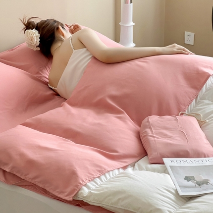 91家纺网 家纺一手货源 找家纺 2024新款可拆分水洗纯色隔脏睡袋旅行睡袋旅睡宝 玫瑰粉