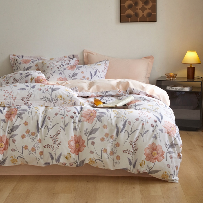 91家纺网 家纺一手货源 找家纺 涵宸家纺 2024新款亲肤全棉磨毛印花四件套--芬兰系列 花样年华