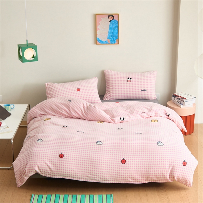 91家纺网 家纺一手货源 找家纺 呗旺鹿 2024新款小红书爆款牛奶绒印花四件套 小可爱