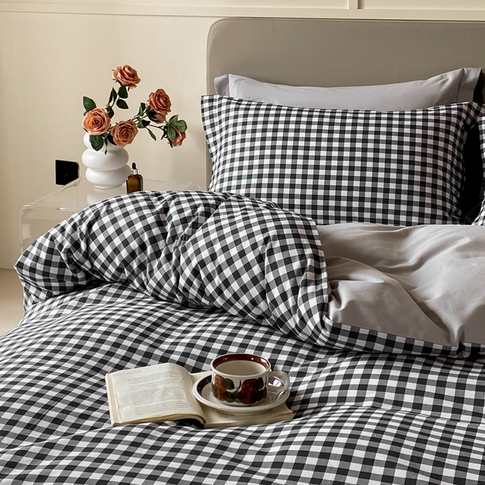 91家纺网 家纺一手货源 找家纺 涵宸家纺 2024新款亲肤全棉磨毛印花四件套--芬兰系列 简兮灰