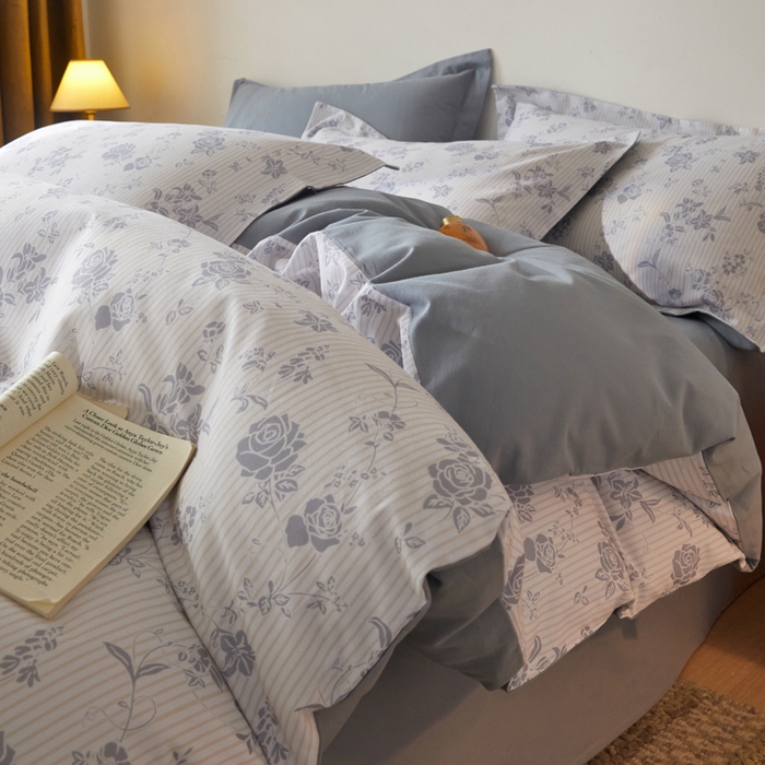 91家纺网 家纺一手货源 找家纺 涵宸家纺 2024新款亲肤全棉磨毛印花四件套--芬兰系列 生如夏花