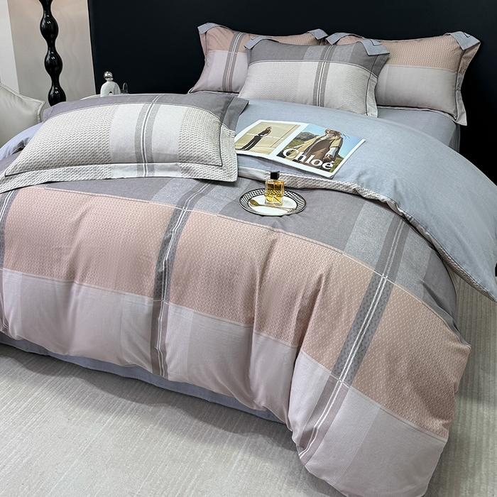 91家纺网 家纺一手货源 找家纺 2024新款A类全棉磨毛数码印花系列四件套 彼斯堡咖