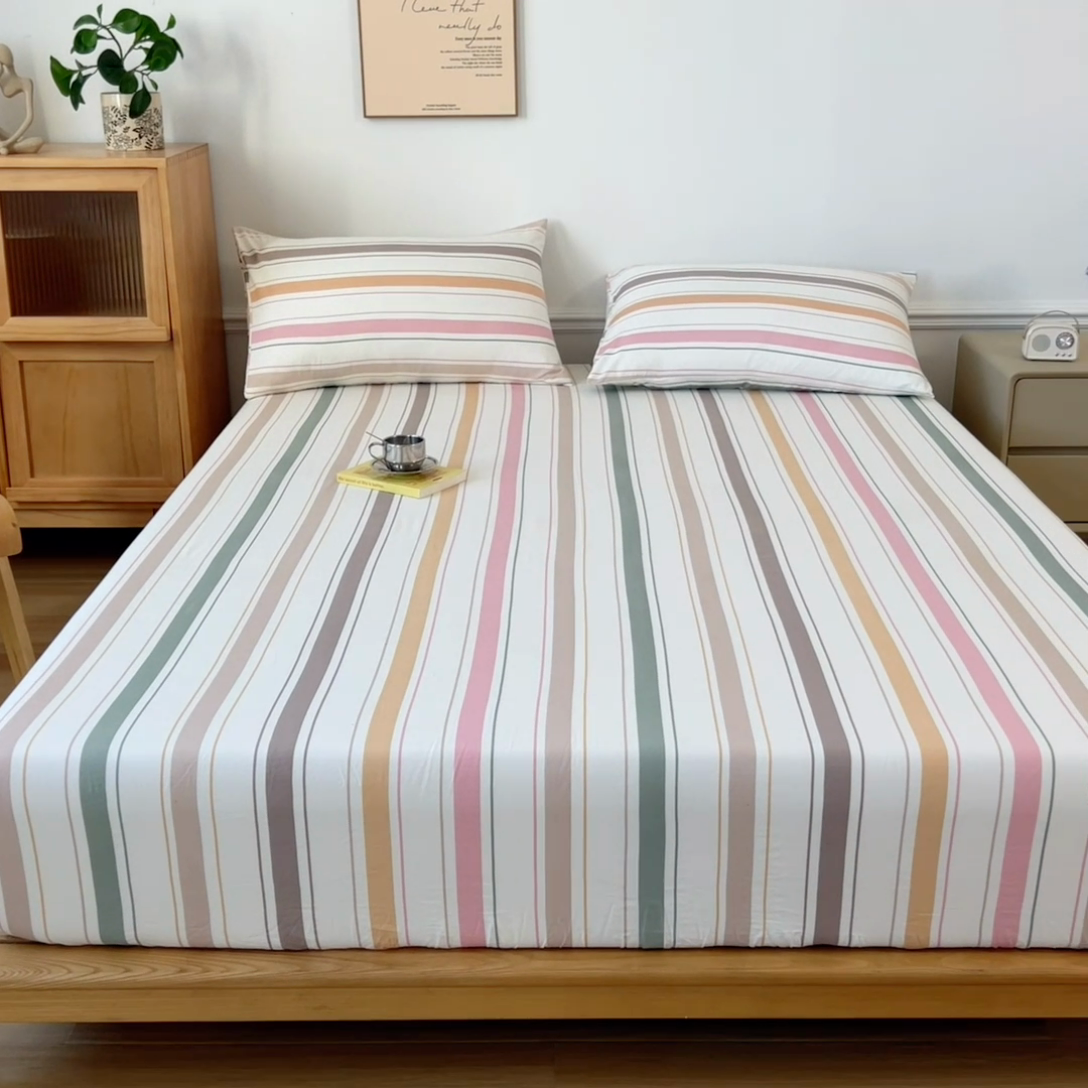 91家纺网 家纺一手货源 找家纺 多品 2024新款水洗棉皱皱纱单品床笠 可可西里