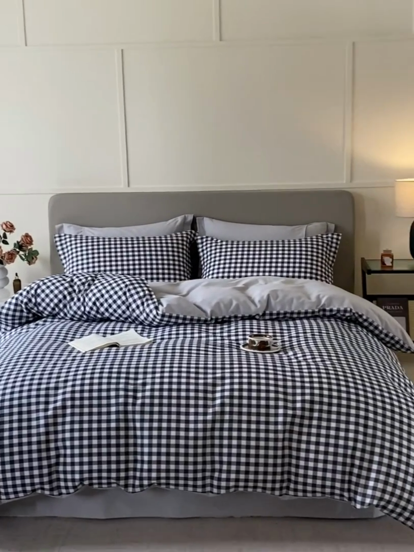 91家纺网 家纺一手货源 找家纺 涵宸家纺 2024新款亲肤全棉磨毛印花四件套--芬兰系列 简兮灰