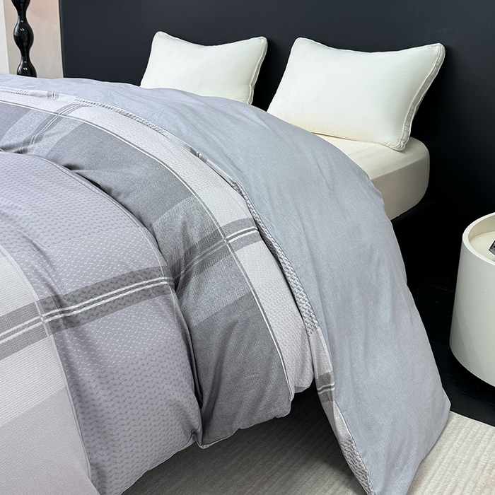 91家纺网 家纺一手货源 找家纺 2024新款A类全棉磨毛数码印花系列单被套 杰弗里灰