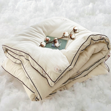 91家纺网 家纺一手货源 找家纺 默忆 2025新款亲肤雪绒棉保暖被芯立体棉冬被被子春秋被 雪棉朵朵-月白