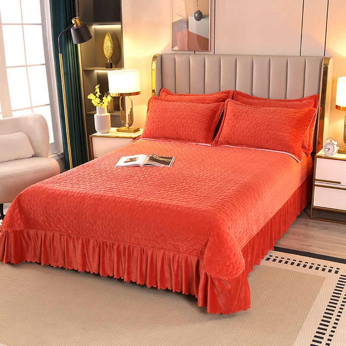 91家纺网 家纺一手货源 找家纺 芸锦豪 2024新款宝宝绒床盖 焦糖色