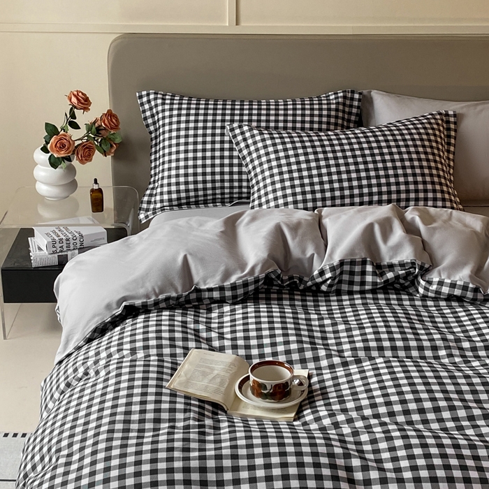 91家纺网 家纺一手货源 找家纺 涵宸家纺 2024新款亲肤全棉磨毛印花四件套--芬兰系列 简兮灰