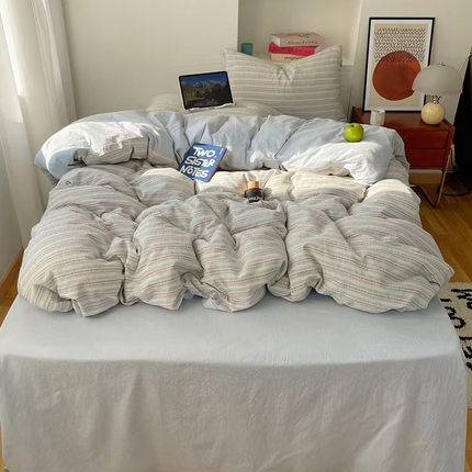 91家纺网 家纺一手货源 找家纺 （总）蜜宿 2025新款全棉色织提花四件套-秋月系列